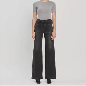 Vervet by Flying Monkey High Rise Wide Trouser Black Jeans